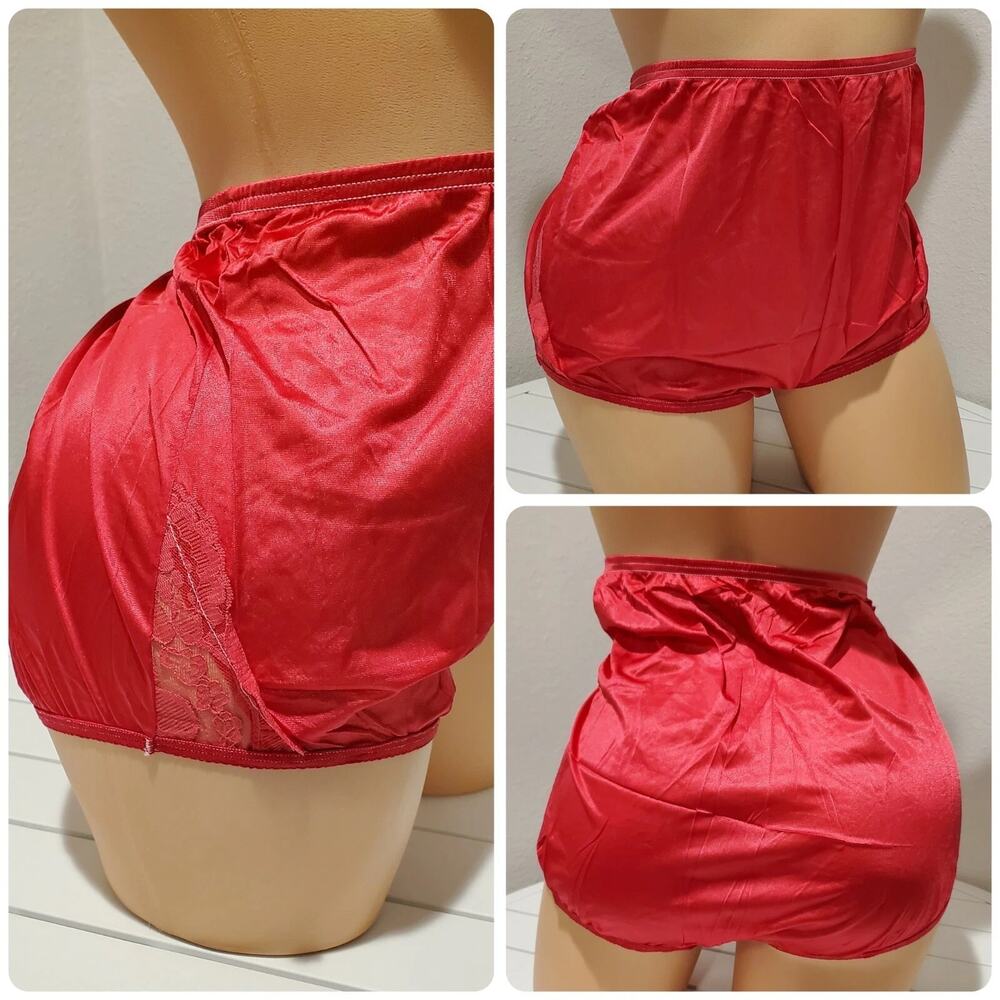 Vanity Fair Lace Nouveau Nylon Full Cut Panty Lace Shiny Pink Passion 9/2XL